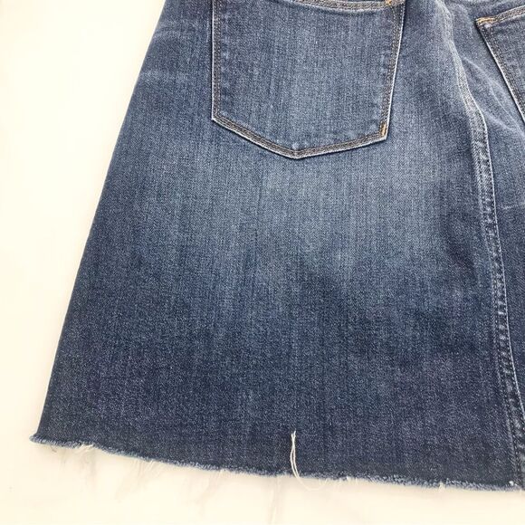J. Crew Mercantile Blue Denim Frayed Raw Edge Factory Distressed Mini Skirt - Picture 11 of 16